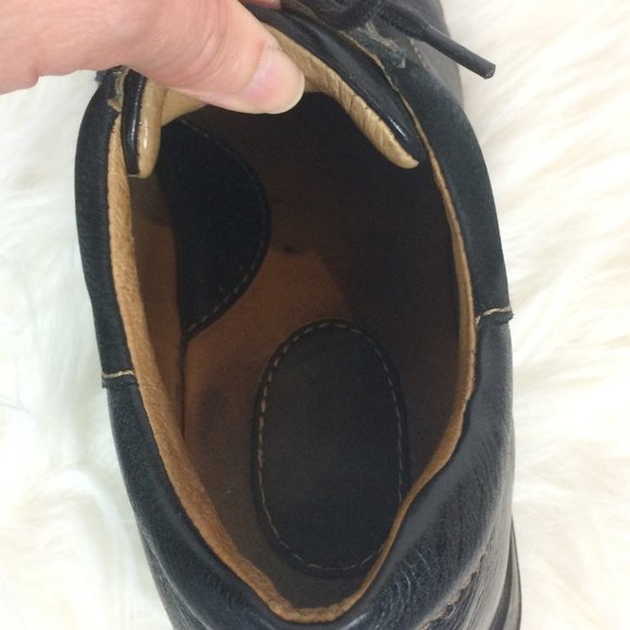 Born Mens Oxford Shoes Black Leather Square Toe Low Top Lace Up 10M - Picture 10 of 10